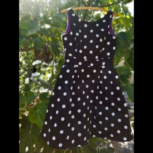 White House Black Market Dresses & Skirts - Dress: Black dress with white polka dots
